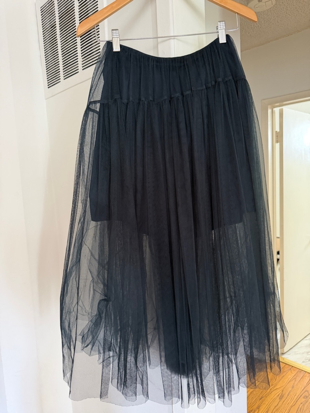 Topshop Black Maxi Tulle Skirt